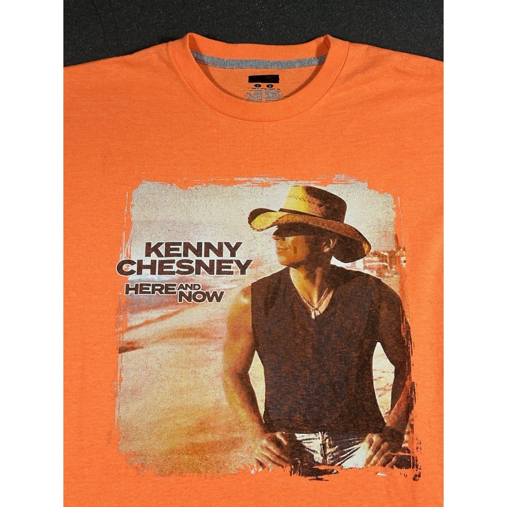 Kenny Chesney Here And Now Tour 2022 Concert T-Shirt Orange Large